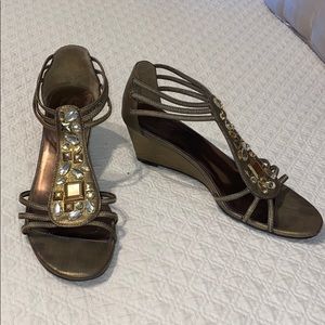 Gold Wedge Sandals